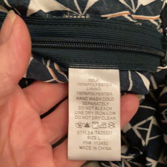 LuLuMari NWT szL cold shoulder blouse long double ruffle sleeves side zip w/ties - Picture 16 of 16